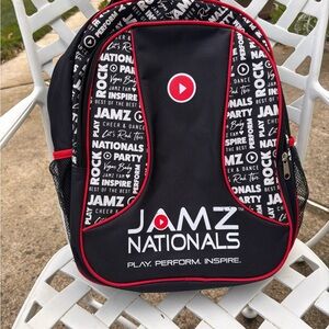 JAMZ Nationals Cheer & Dance Backpack Red Black White Competition Gear Bag